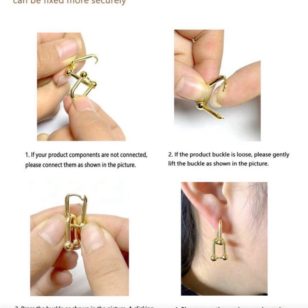 πππ3 for 12$πππElegant Gold Geometric Earrings - Picture 3 of 5